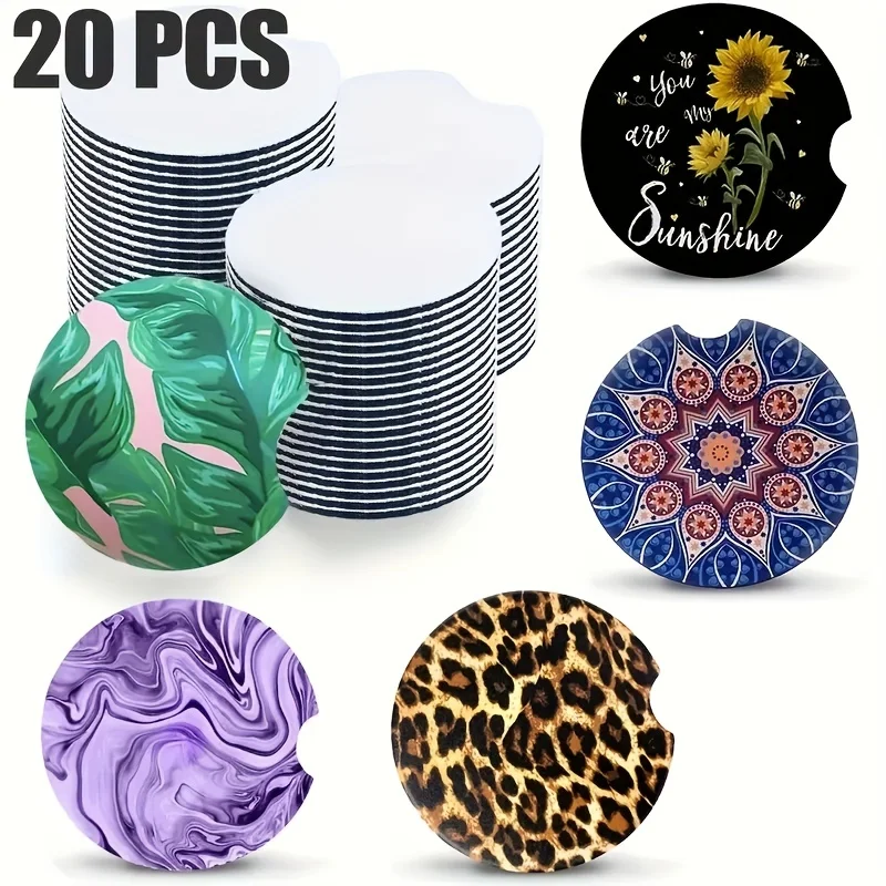 20pcs Sublimated Blank Car Coa - Coaster Sublimation Blank recension och pris