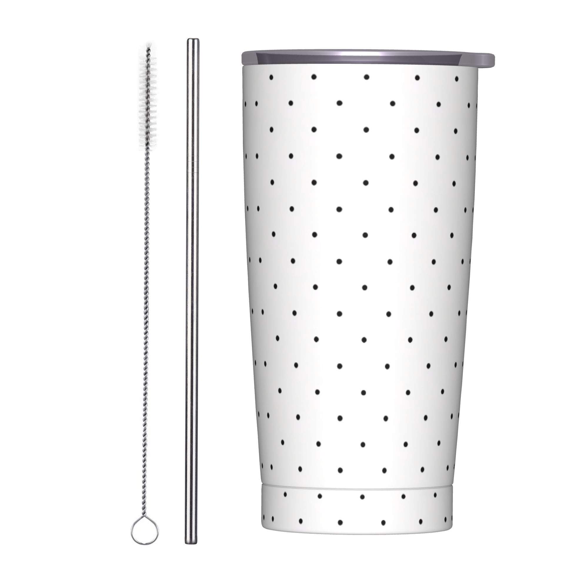 Black & White Polka Dot Patter - Tumbler 20Oz White recension och pris