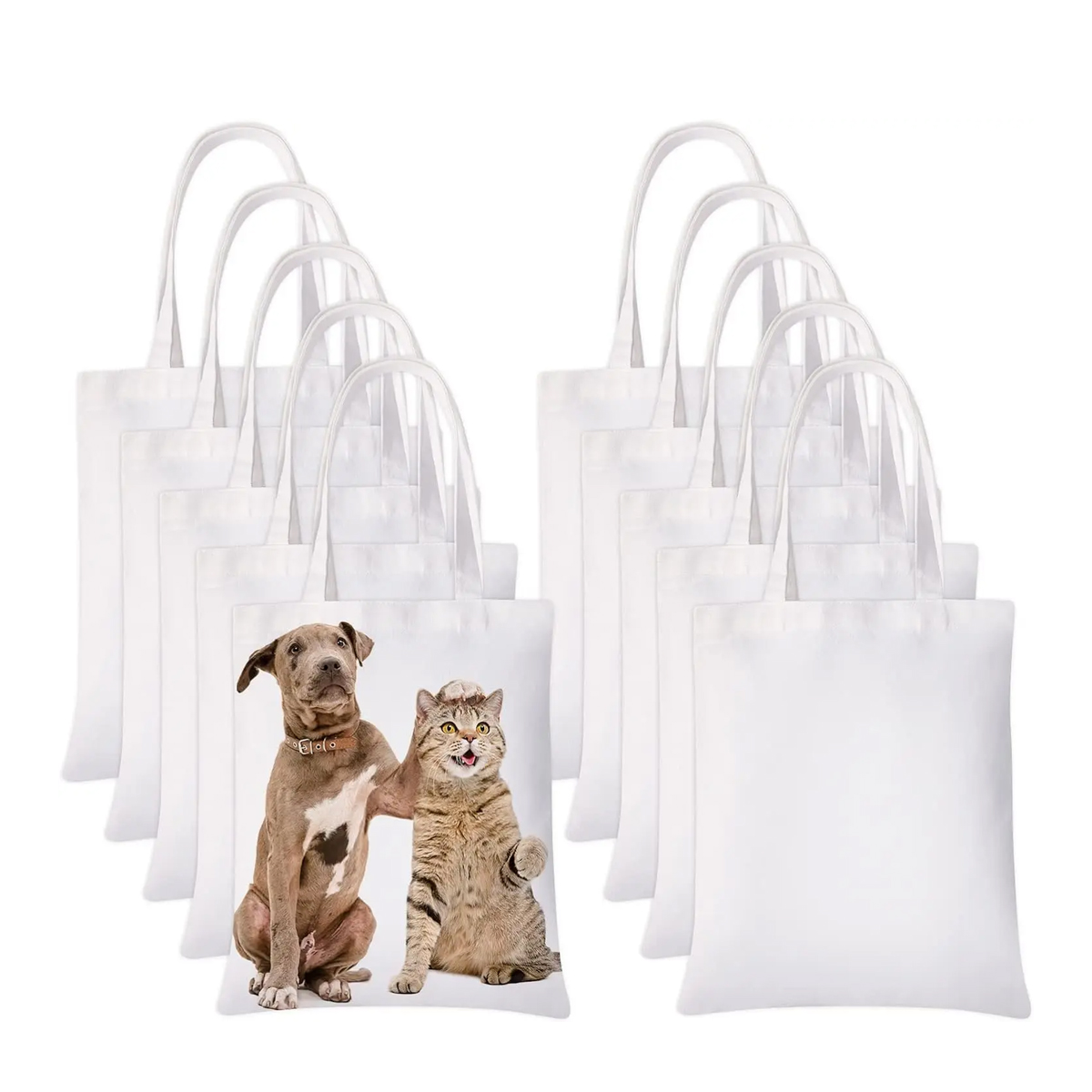 6pcs White Canvas Tote Bags, S - Tote Bag Sublimation recension och pris
