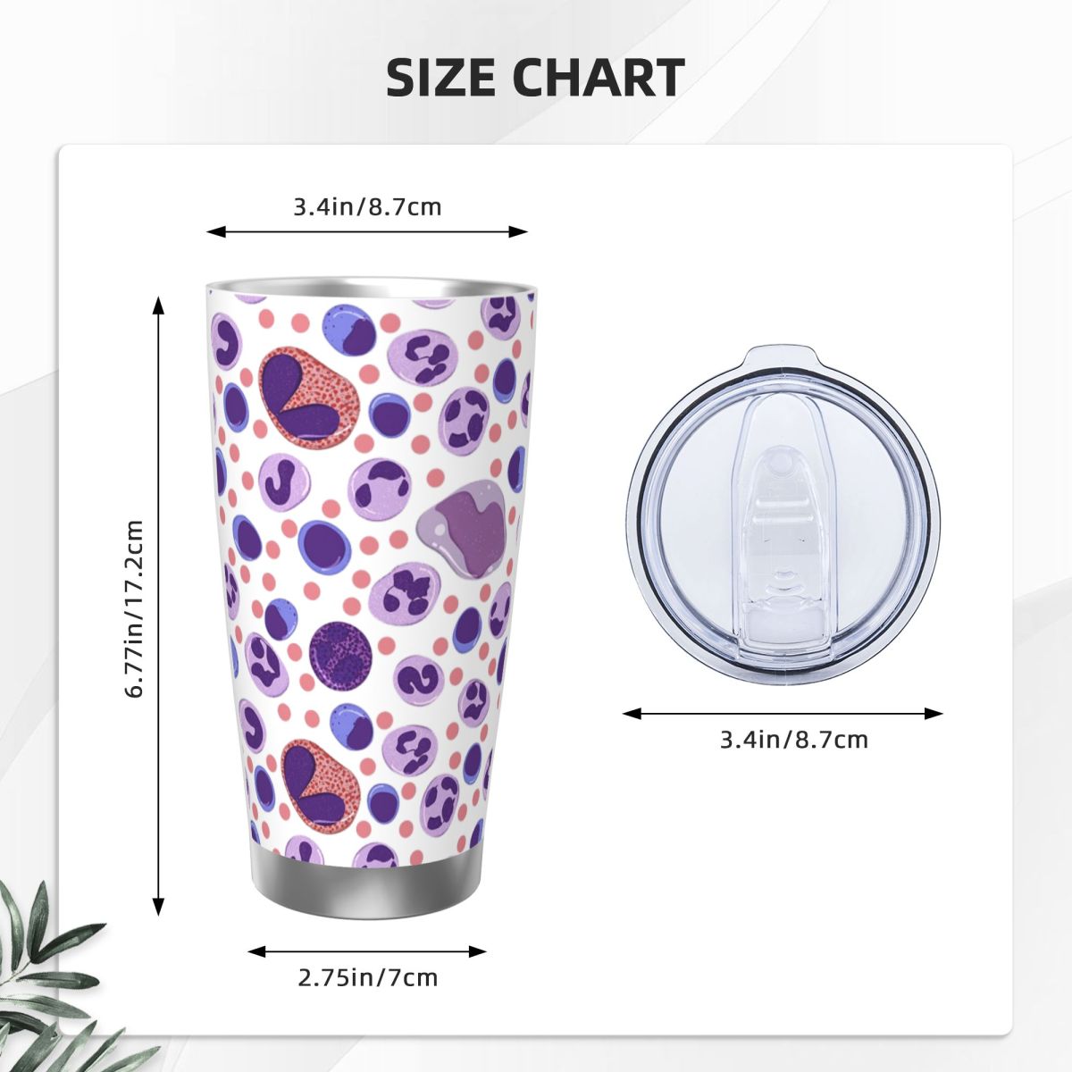 Large White Blood Cell Pattern - Tumbler 20Oz White recension och pris