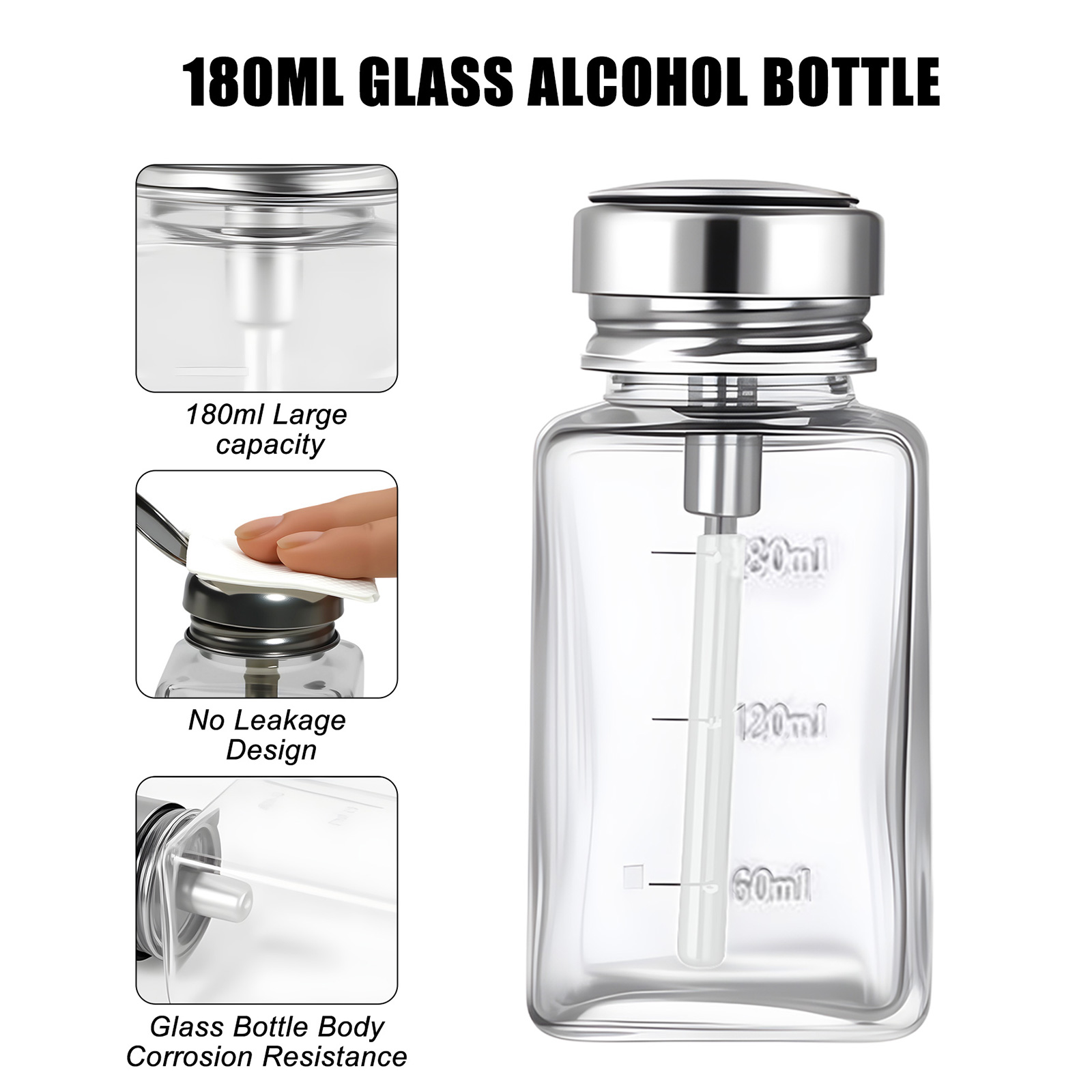 180ml Nail Glass Bottle Press  - Water Bottle Blank recension och pris