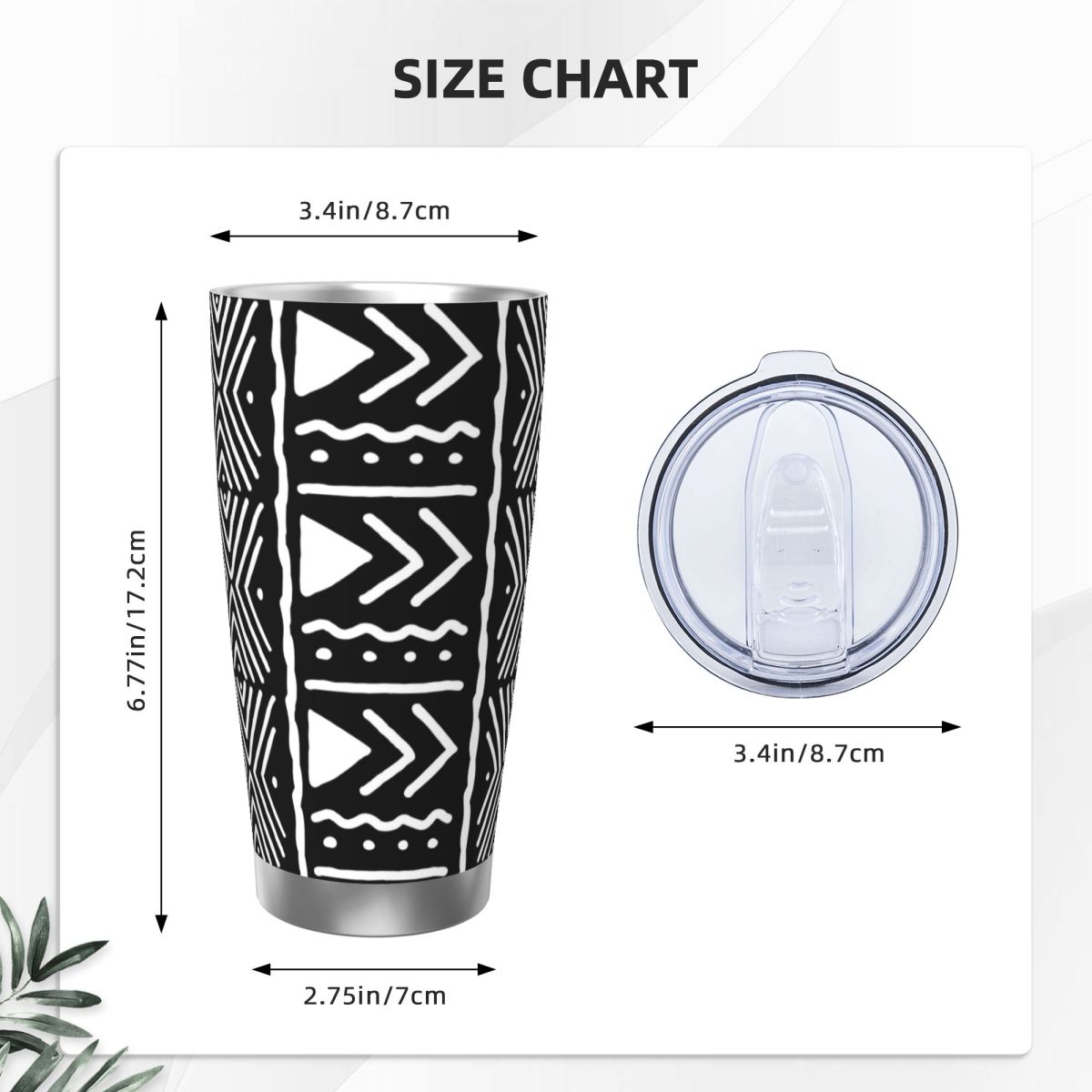 Black And White African Bogola - Tumbler 20Oz White recension och pris
