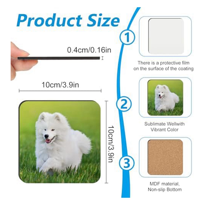 24 PCS Sublimation Coasters Bl - Coaster Sublimation Blank recension och pris
