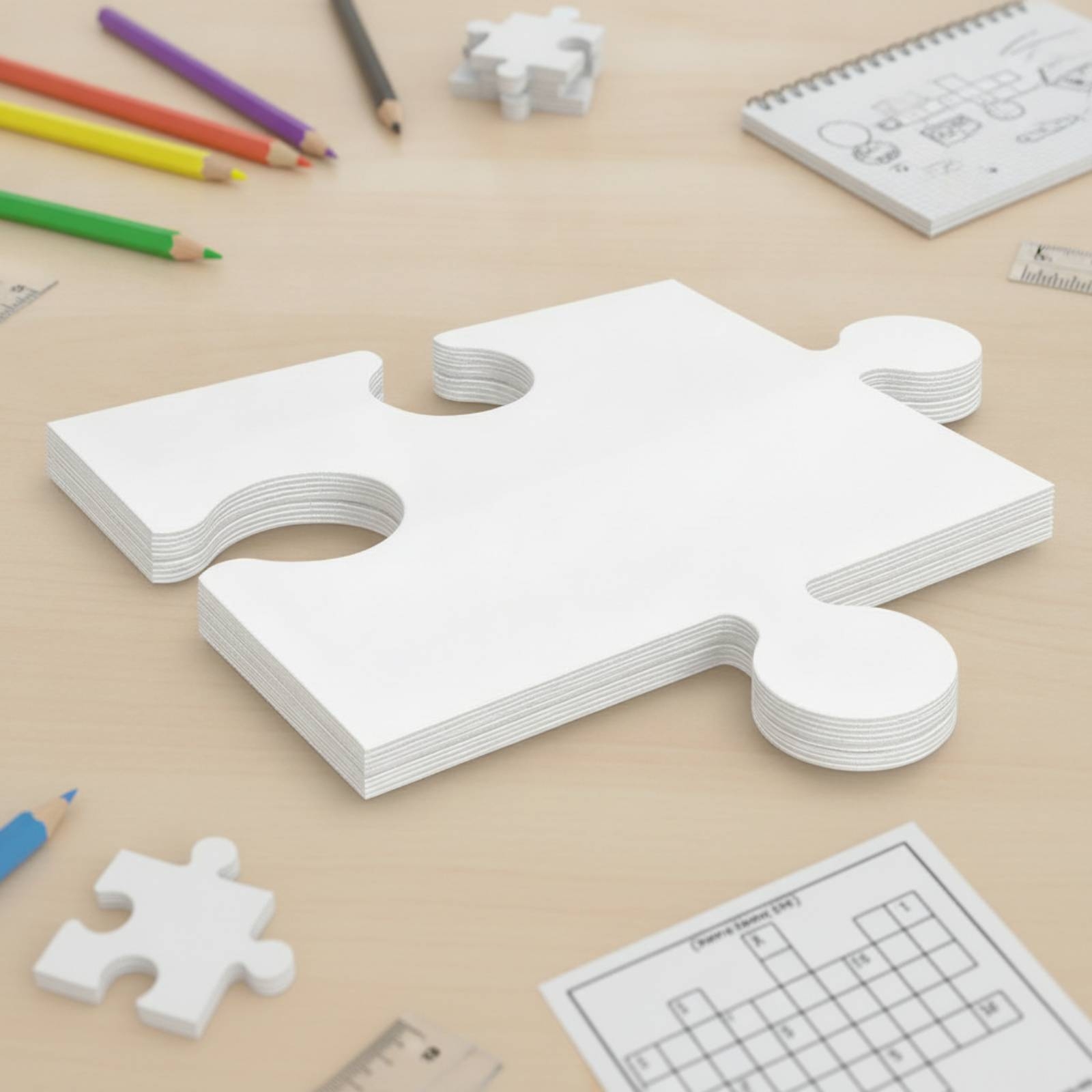24 Pieces Blank Cardboard Puzz - Puzzle Blank White recension och pris