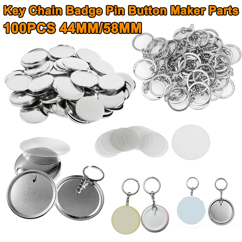100PCS 44MM 58MM Plastic Metal - Button Badge Blank recension och pris