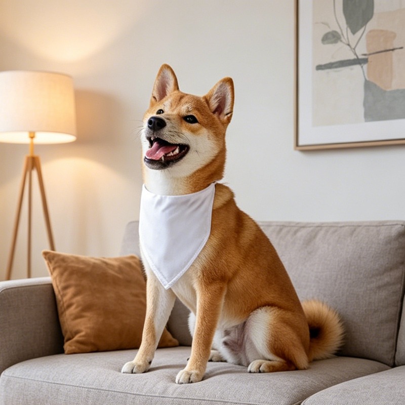 White Dog Bandana Scarf Triang - Bandana Blank White recension och pris