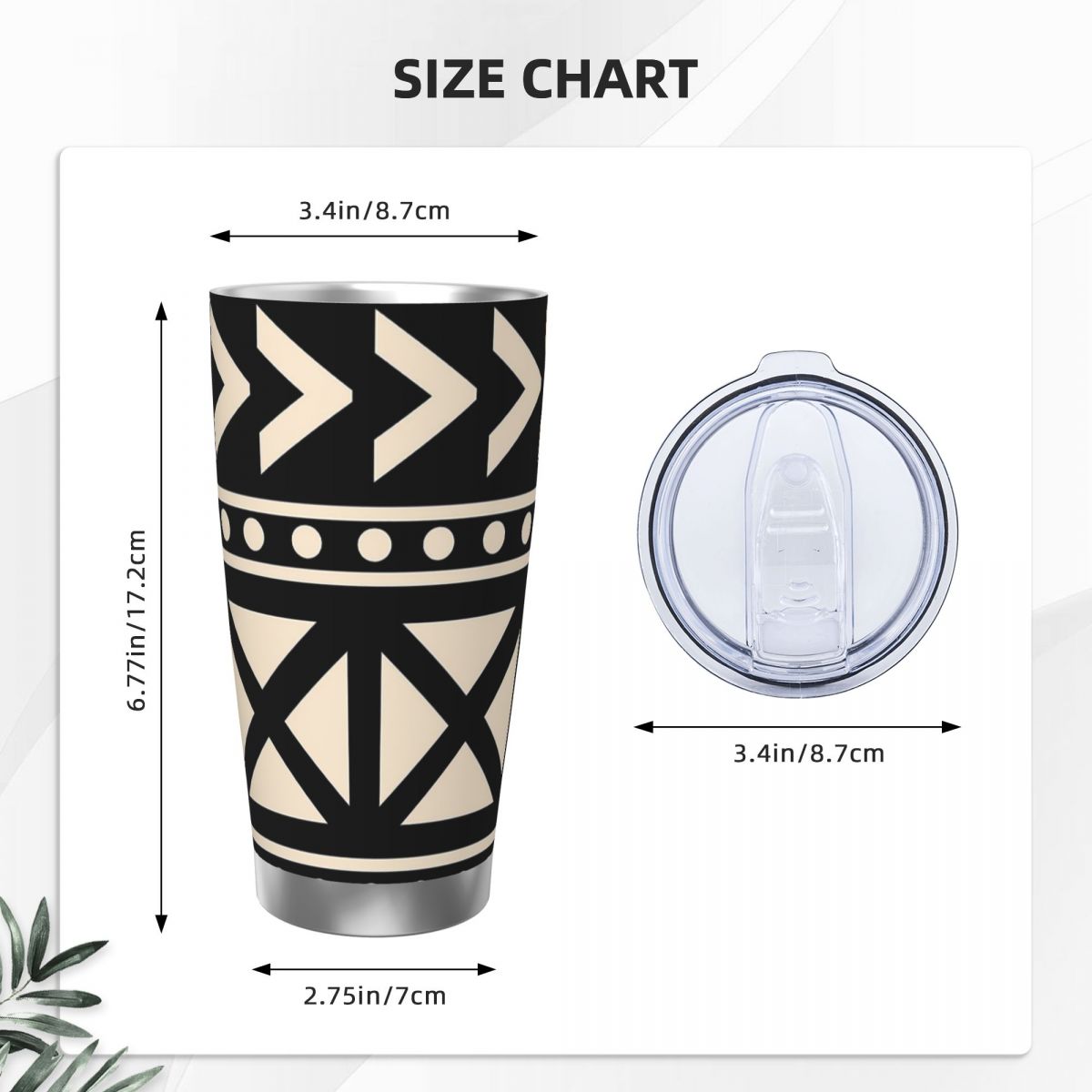 African Mud Cloth Black And Wh - Tumbler 20Oz White recension och pris