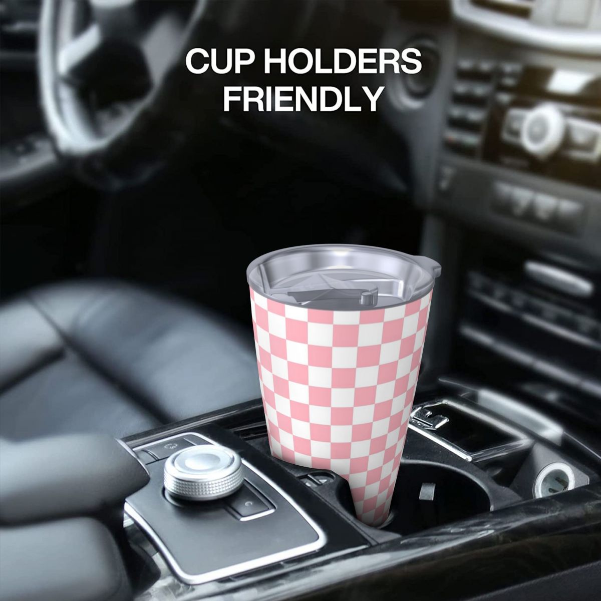 Pink White Checkerboard Patter - Tumbler 20Oz White recension och pris