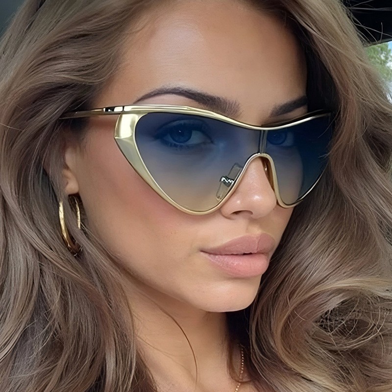 Rimless Y2K Style Sunglasses R - Metal Photo Panel recension och pris