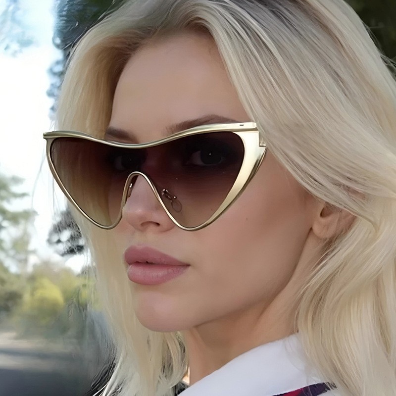Rimless Y2K Style Sunglasses R - Metal Photo Panel recension och pris