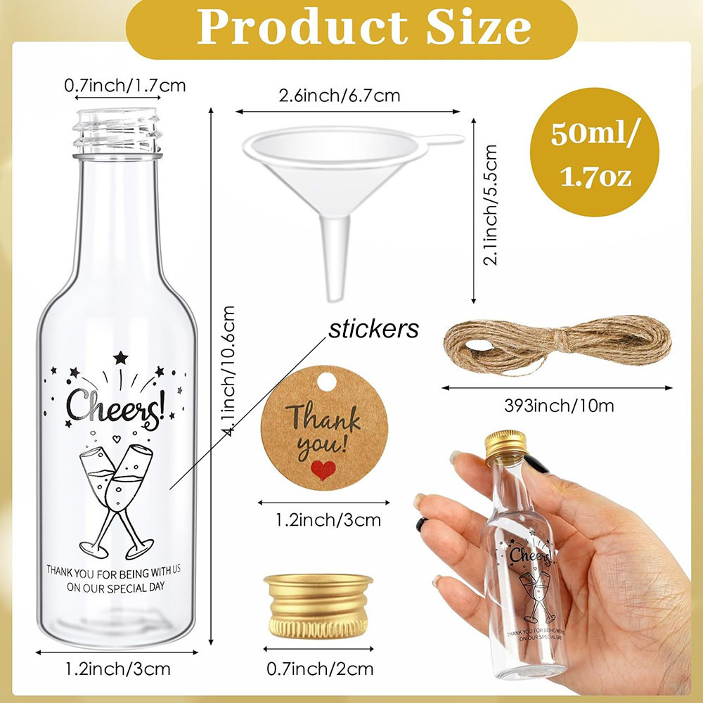 50Pack Mini Liquor Bottles,1.7 - Water Bottle Blank recension och pris