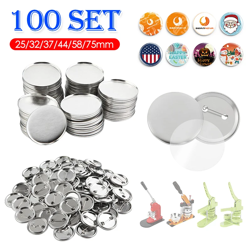 100Set Blank Badge Pin Button  - Button Badge Blank recension och pris