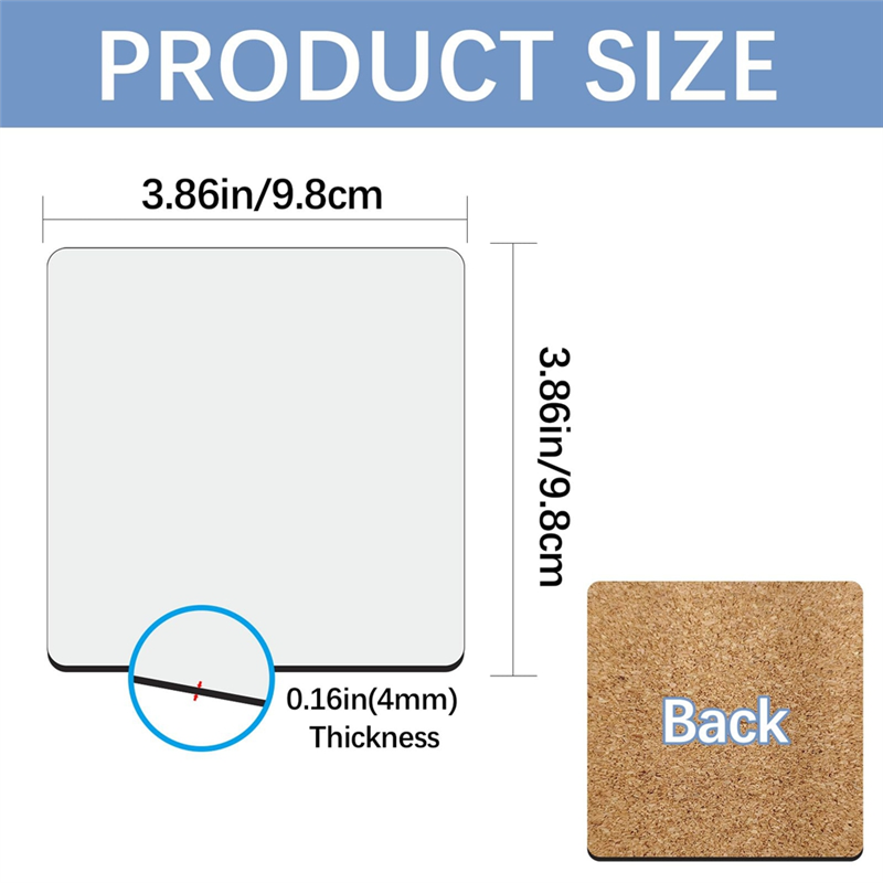 HGHO Sublimation Car Coasters  - Coaster Sublimation Blank recension och pris