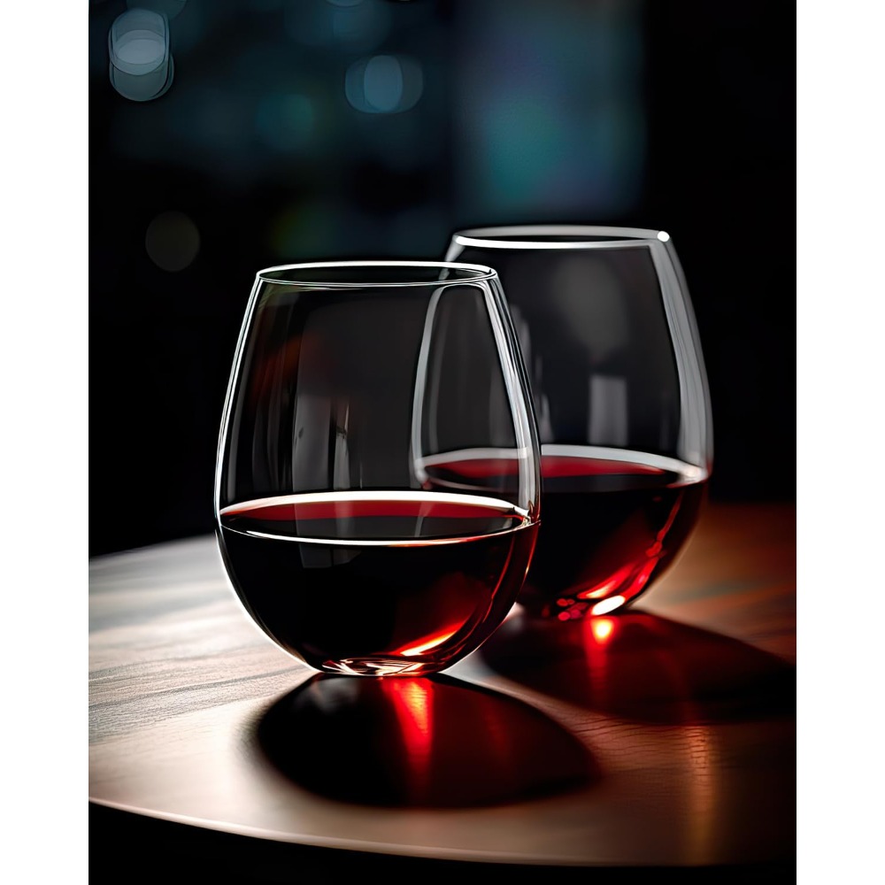 Stemless Wine Glasses Set of 4 - Tumbler 20Oz White recension och pris