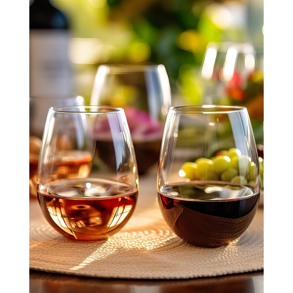 Stemless Wine Glasses Set of 4 - Tumbler 20Oz White recension och pris