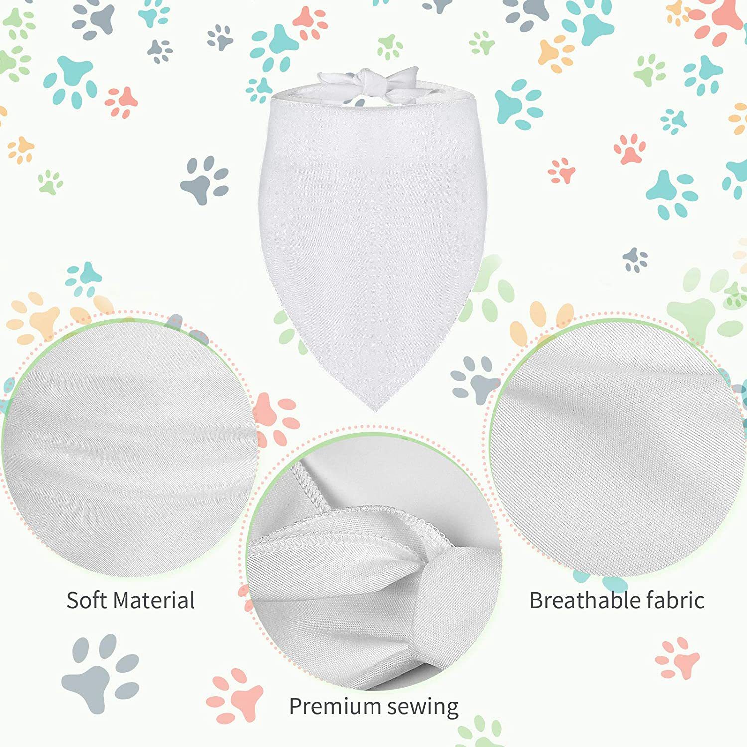 100 Pieces Sublimation Blank D - Bandana Blank White recension och pris