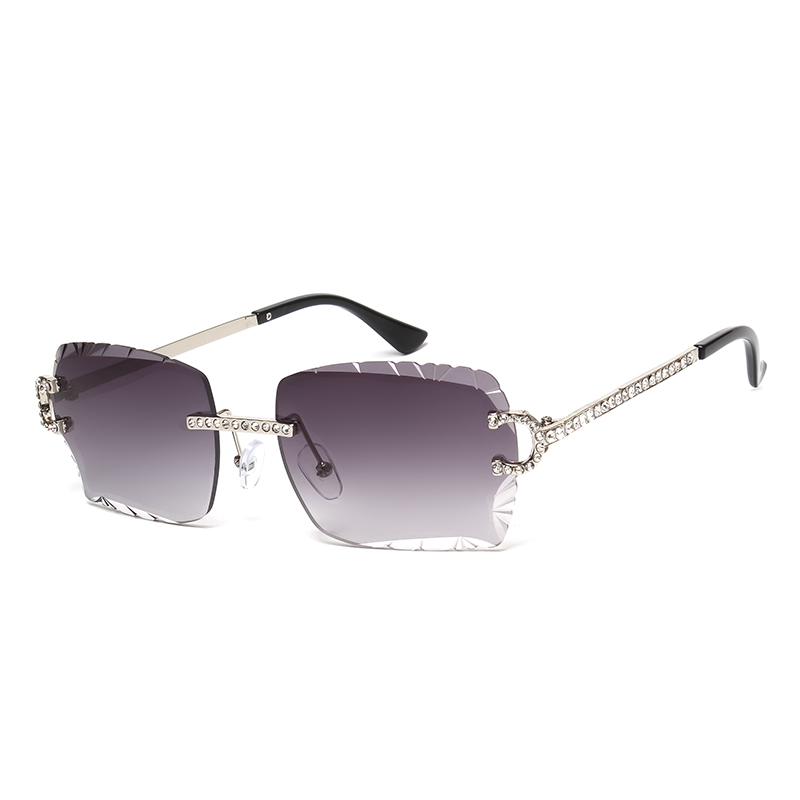 Fashion Rimless Square Sunglas - Metal Photo Panel recension och pris