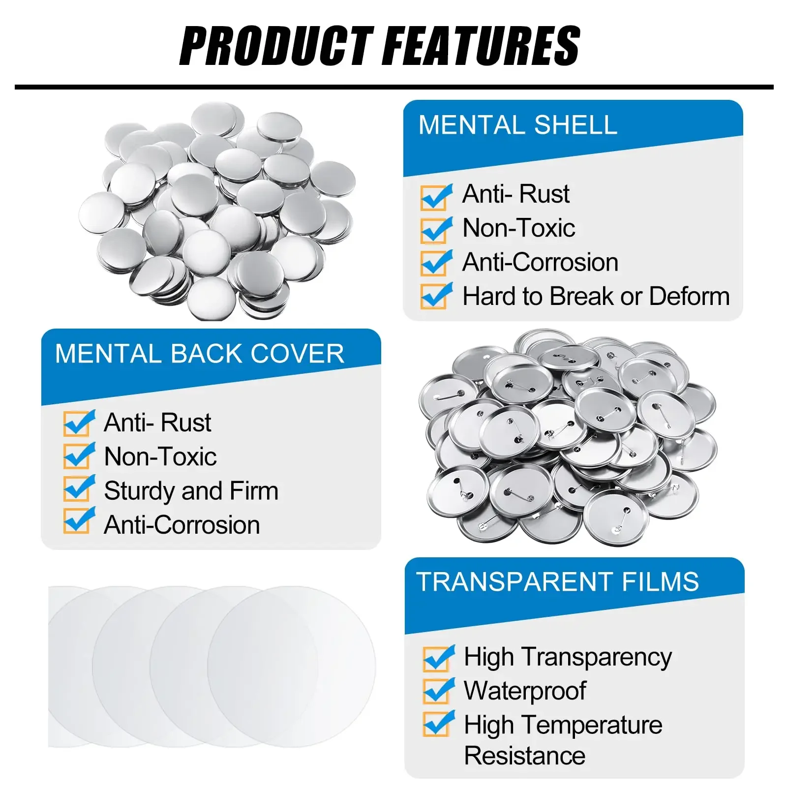 100PCS Blank Button Making Sup - Button Badge Blank recension och pris