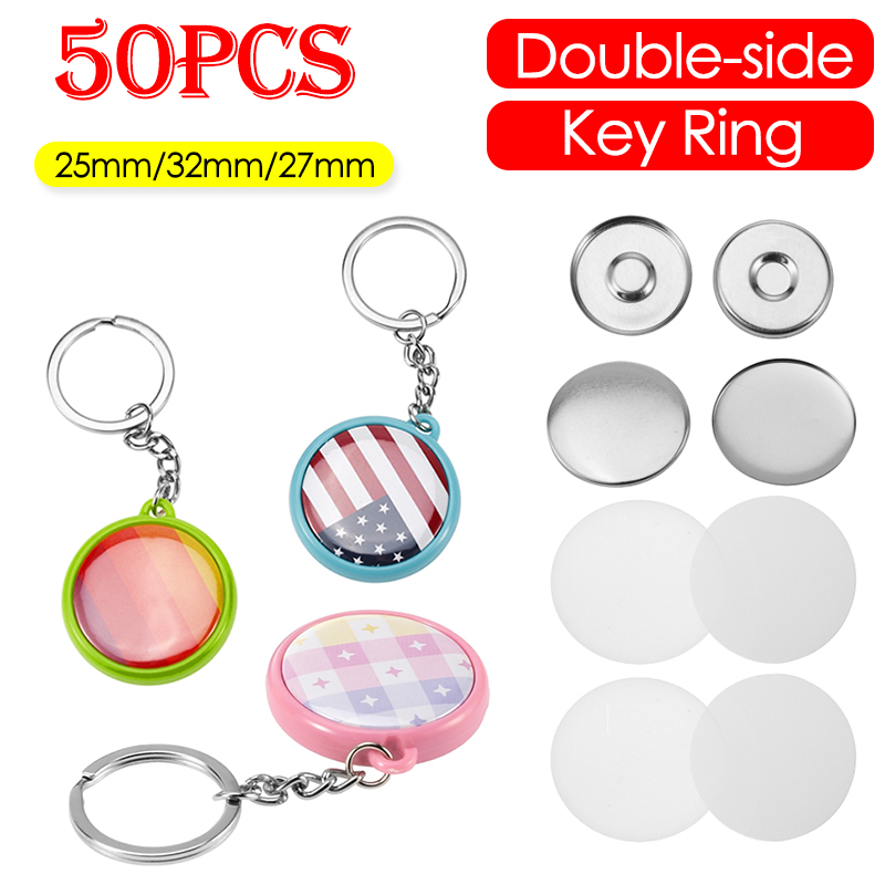 50pcs/Set 25mm 32mm 37mm Doubl - Button Badge Blank recension och pris