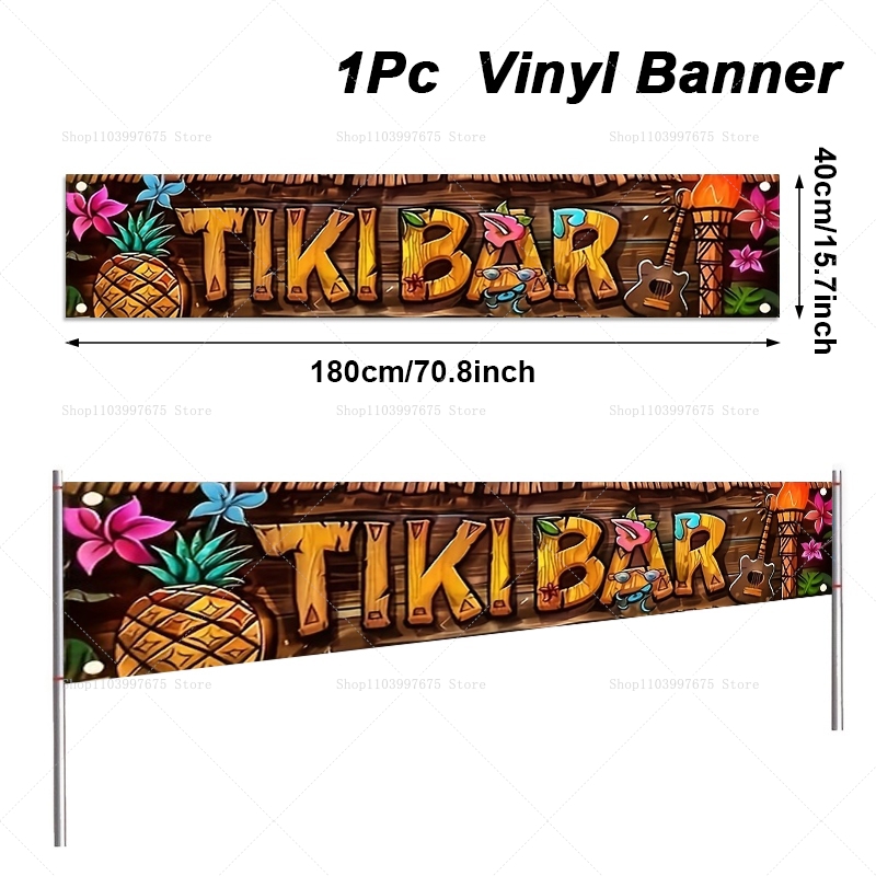 Tiki Bar Banner Tropical Hawai - Yard Sign Blank recension och pris