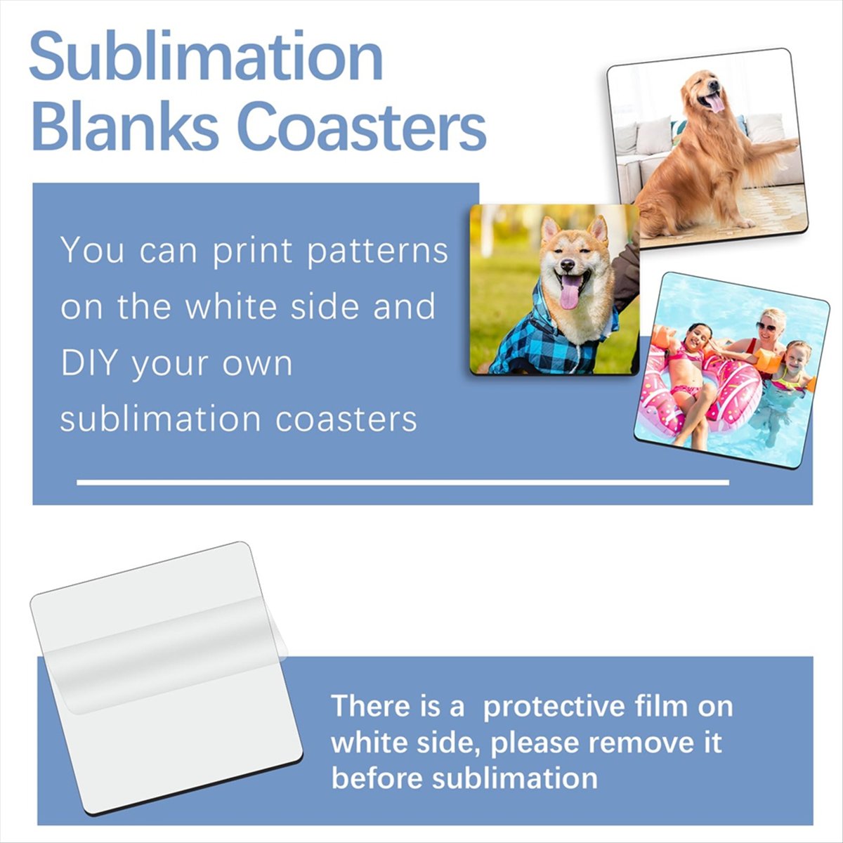 ABYA 30 Pcs Sublimation Square - Coaster Sublimation Blank recension och pris