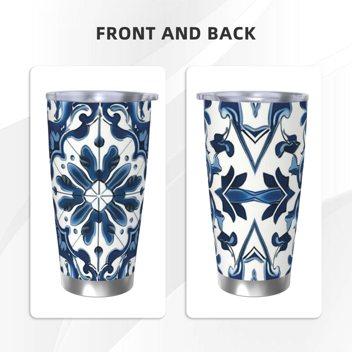 Blue And White Majolica Patter - Tumbler 20Oz White recension och pris