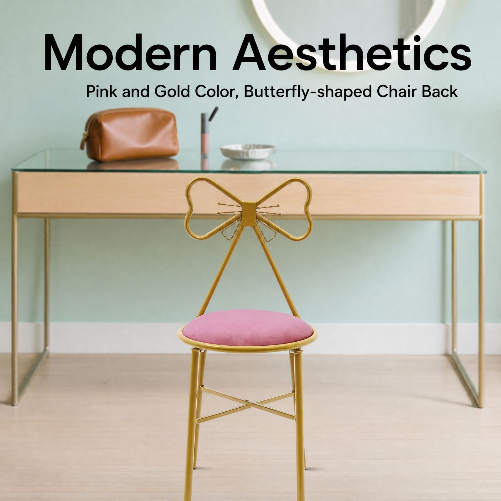 Pink Butterfly Backrest Vanity - Metal Photo Panel recension och pris