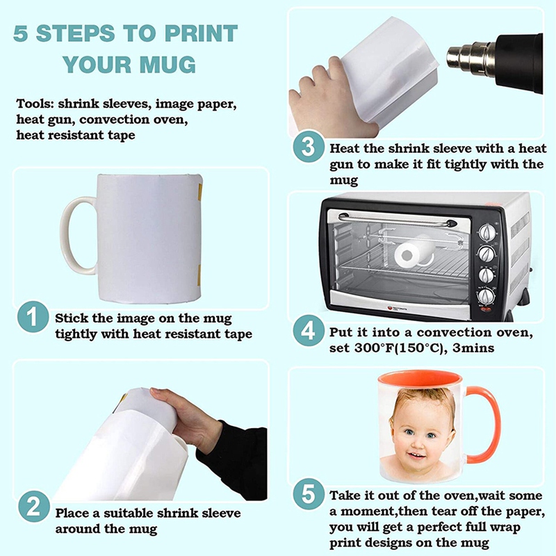 8X12 Inch Sublimation Shrink W - Sublimation Mug White recension och pris