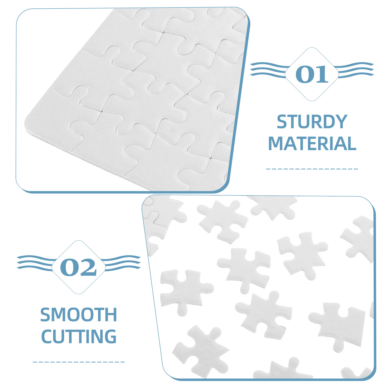 4Sheets Blank Puzzle Pieces Cr - Puzzle Blank White recension och pris