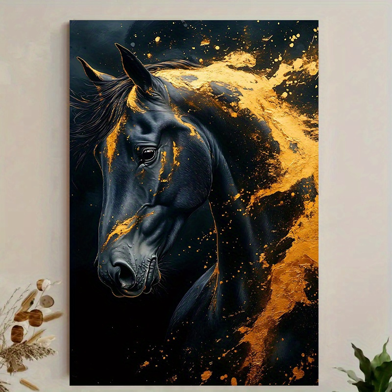 1pc Elegant Black Horse Canvas - Canvas Wrap Ready recension och pris