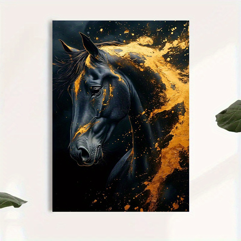 1pc Elegant Black Horse Canvas - Canvas Wrap Ready recension och pris