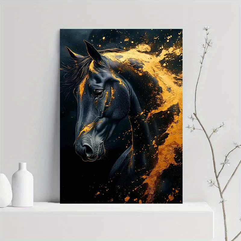 1pc Elegant Black Horse Canvas - Canvas Wrap Ready recension och pris