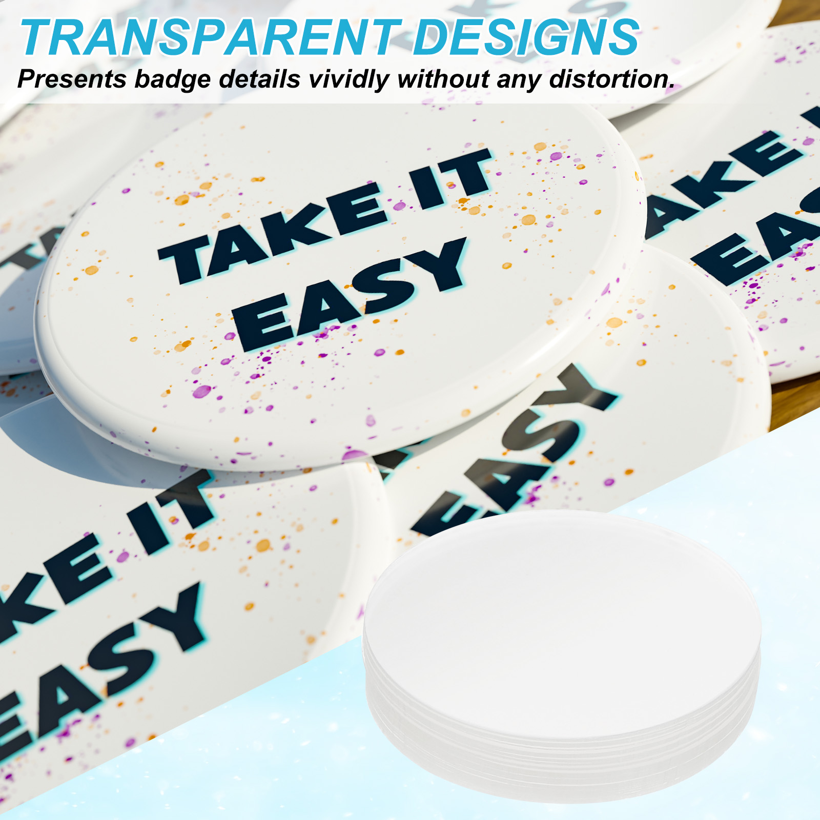 44/48/54/61/65/70mm Badge Film - Button Badge Blank recension och pris