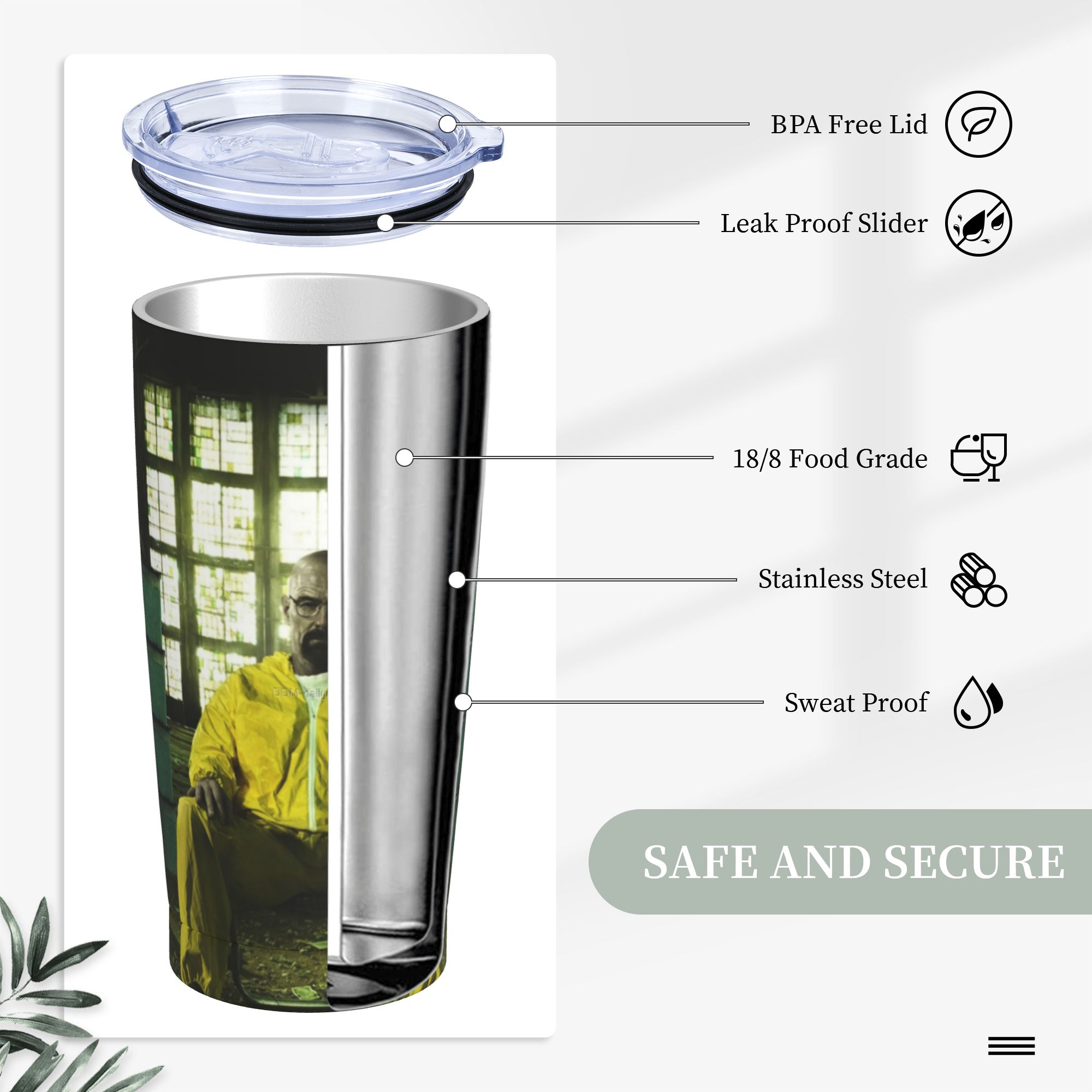 Breaking Bad Walter White Tumb - Tumbler 20Oz White recension och pris