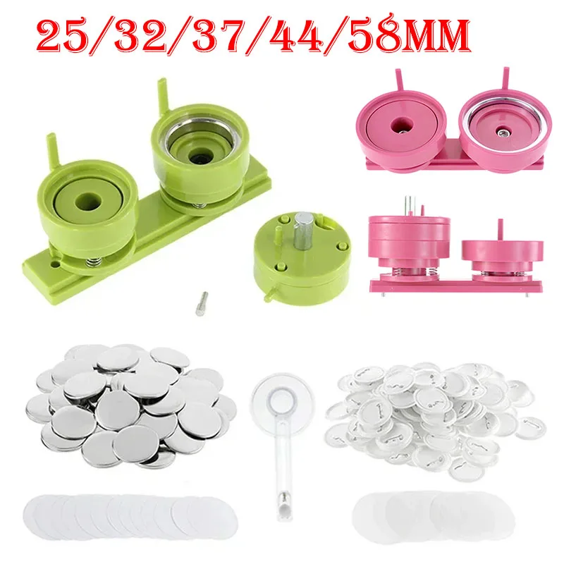 100Sets 25/32/37/44/58mm Badge - Button Badge Blank recension och pris