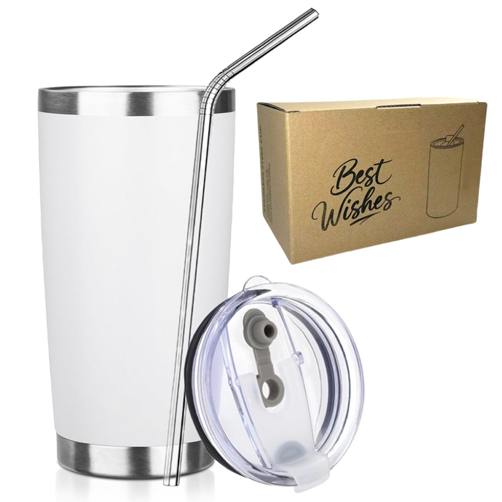 20oz Tumbler Mug with Lid and  - Tumbler 20Oz White recension och pris