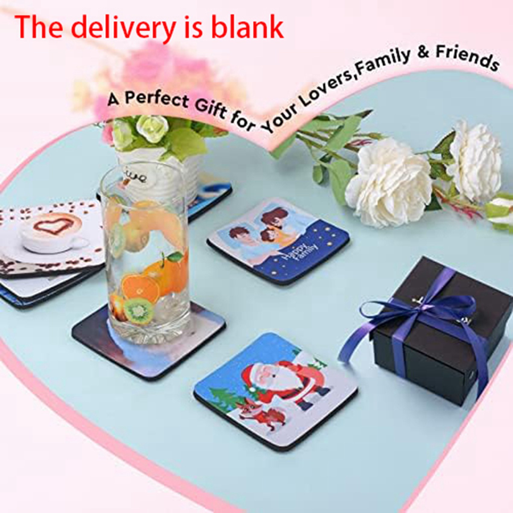 F-F 40PCS Square Sublimation B - Coaster Sublimation Blank recension och pris
