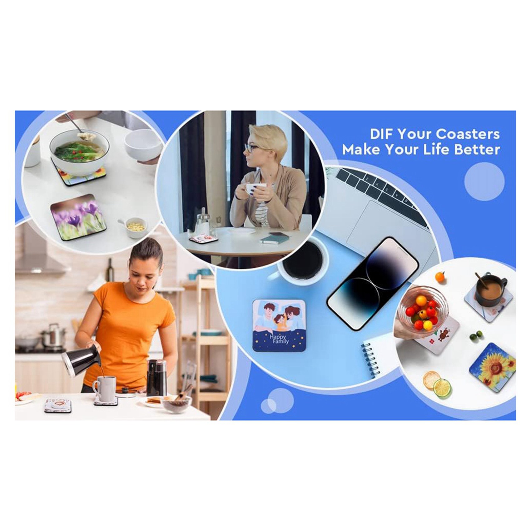 F-F 40PCS Square Sublimation B - Coaster Sublimation Blank recension och pris