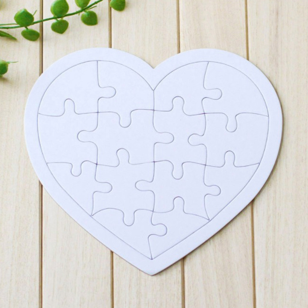 4Pcs Coloring Blank Puzzle Set - Puzzle Blank White recension och pris