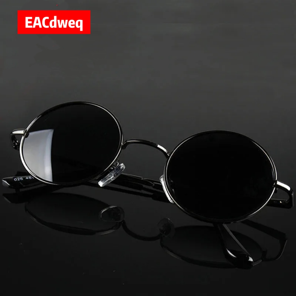 Retro Vintage Round Sunglasses - Metal Photo Panel recension och pris